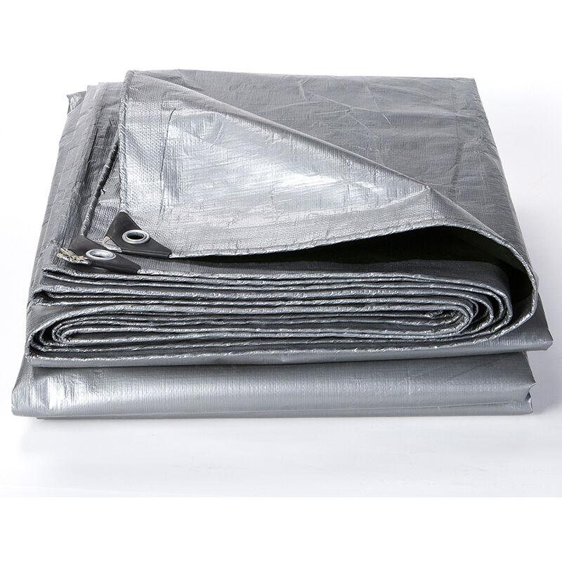 Bâche de Protection en pe Bâche Imperméable et Résistante, Couverture Étanche Bâche pour Bois Housse de Protection avec Gris, 3x4m - Ahlsen