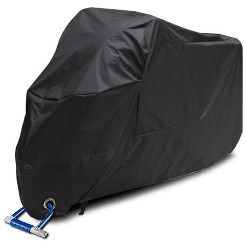 Bâche de Protection étanche pour Moto Scooter 190T - Housse de Protection étanche à la poussière - 245 x 105 x 125 cm - Noir - Ahlsen