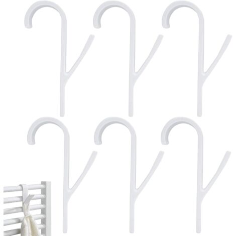 Ahlsen Badezimmerhaken 6er-Set, Handtuchhalter, Handtuchhalter, Heizkörperhaken, Kunststoff, beheizter Handtuchhalter, flexibler Handtuchhalter, für Bad und Küche