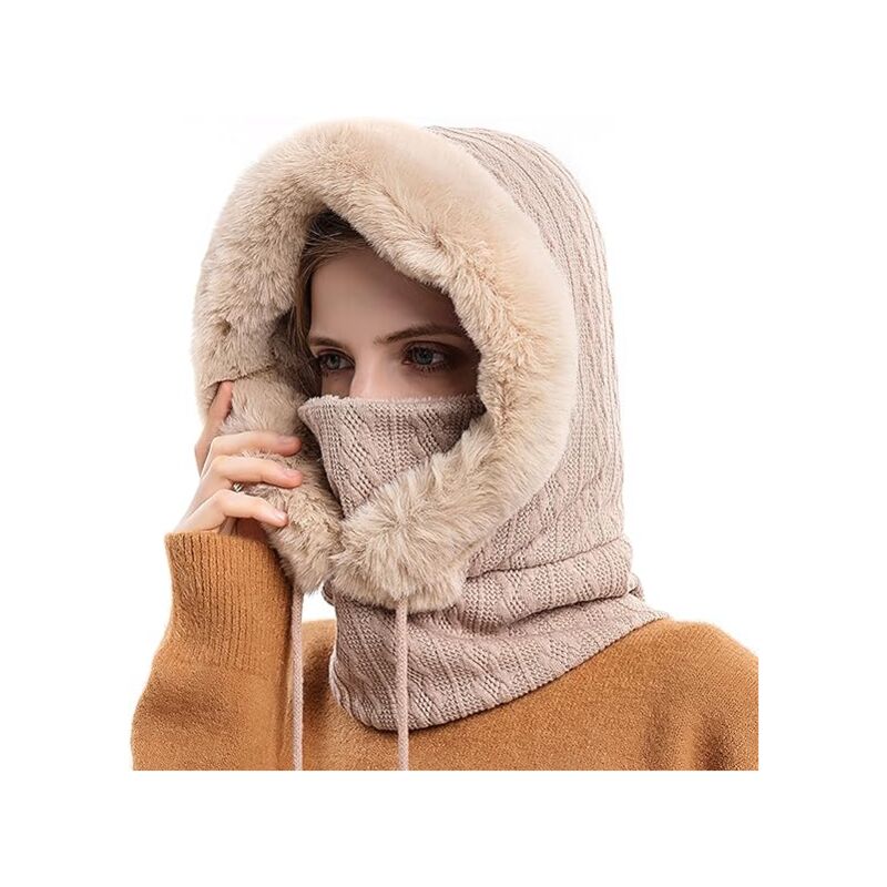 Balaclava Chapeau Femme Multifonction Cagoule Masque de Ski Hiver Chaud Coupe-Vent Masques Polaire Chapeau pour Hiver Temps Froid Ski Outdoor Moto