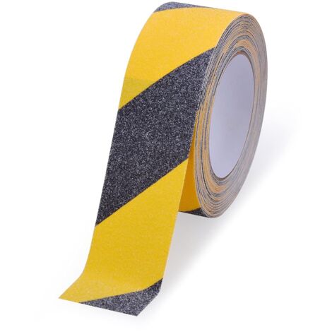 Ahlsen Bande Antidérapante Adhésive pour Escaliers, 5cm10m, Ruban Adhésif de Sécurité, Ruban Adhésif Antidérapant Jaune Noir, Rubans d'Avertissement, Marquage de Sécurité, Jaune Noir