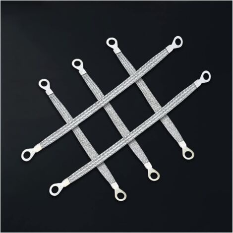 Ahlsen Bande de Mise à la Masse, Cuivre Tressé Sangle De Terre De Cuivre Plat Tressé, Moteur Bande de Mse à la Masse en Cuivre, Bande de Mise à la Terre Batterie Masse Bande Câble de Masse