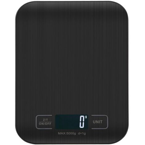 Ahlsen Báscula de Cocina Digital, Báscula Digital Profesional 5kg - Medición Precisa hasta 1g, Báscula de Cocina Electrónica con Pantalla LCD, Función Tara. (Negro-5kg)