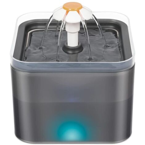 Ahlsen Bebedero para perros y gatos con LED, dispensador de agua automático especialmente silencioso con 2 litros de capacidad y 1 filtro de carbón activado