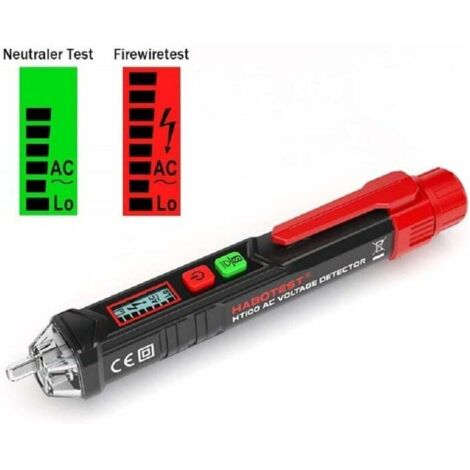 Ahlsen Berührungsloser Spannungsdetektor, Spannungsprüfer mit einstellbarer Empfindlichkeit 12V/48V-1000V
