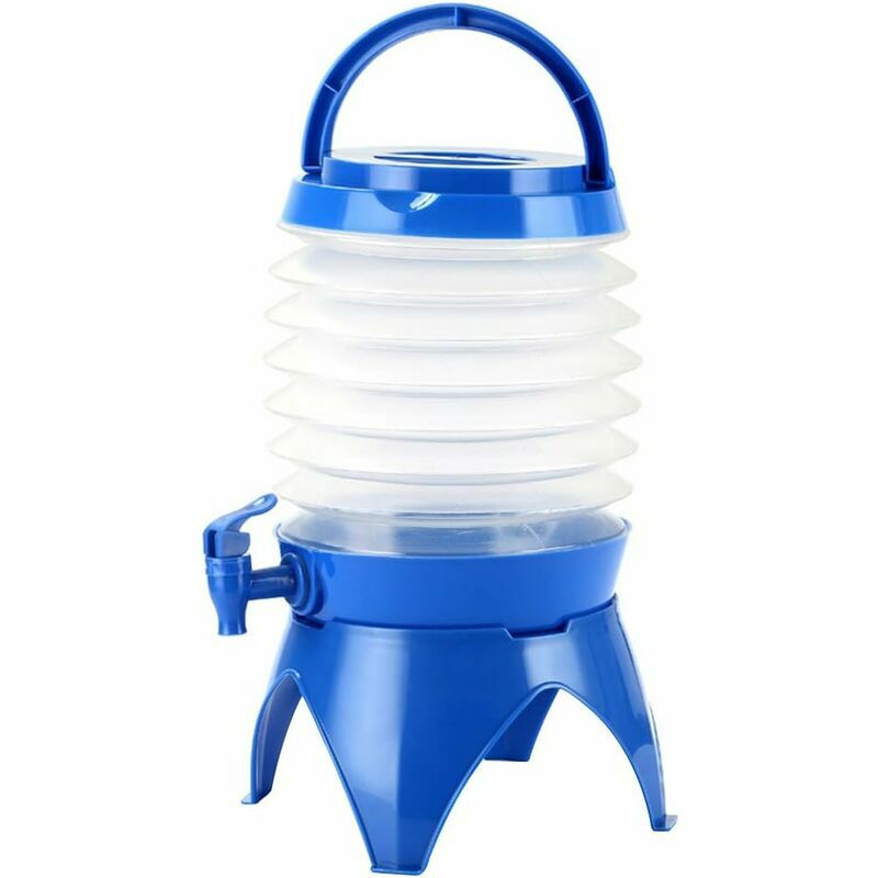Ahlsen - Bidon de camping pliable avec fond et robinet pour extérieur, camping, voyage, 5.5L (bleu) - multicolour