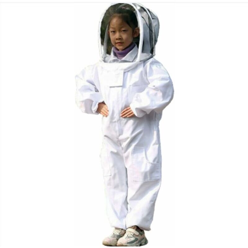 Ahlsen - Blanc Vêtements D'apiculture - Vêtements d'apiculture protecteurs pour enfants - Taille l 1,3 mètres, convient pour un poids de 20 à 50 kg