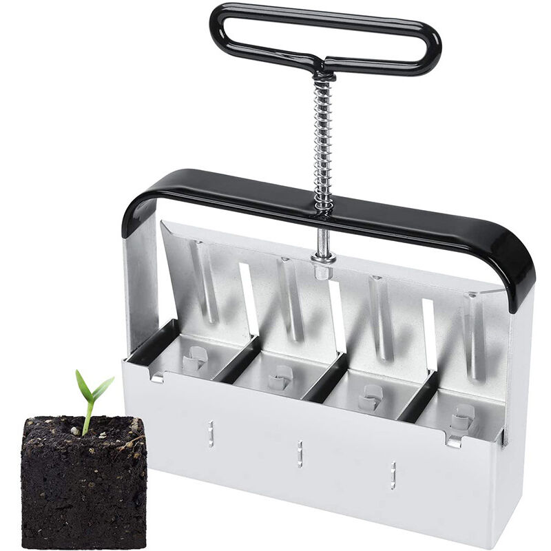 Ahlsen - Bloc de Terreau Manuel 4pcs 5cm pour Planter des Graines, Presse Motte pour Semis Outil pour Planter des Graines de Jardin en Extérieur