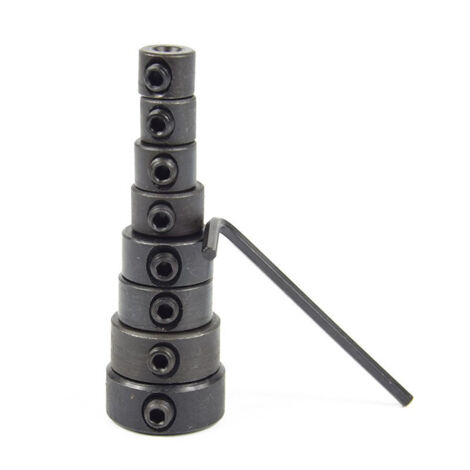 Ahlsen Bohrerbegrenzungsmanschetten, Bohrtiefenanschlag, 8-teiliger Tiefenring-Positionierer, verstellbare Bohrer-Tiefenstopps, Bohrtiefenanschlagmanschetten mit Sechskantschlüssel 3–16 mm