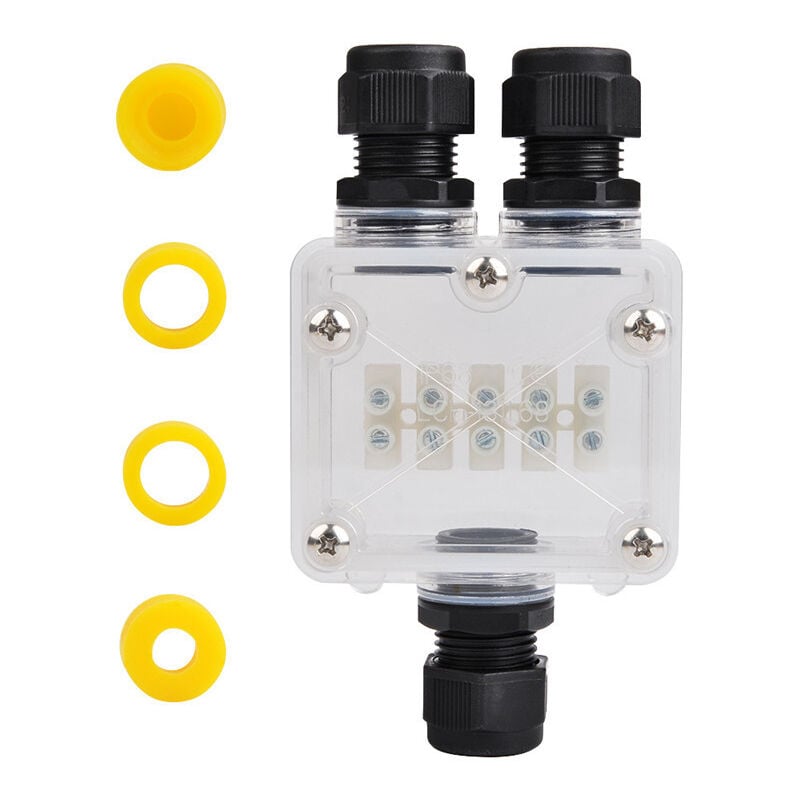 Ahlsen - Boîte de Jonction, Connecteur Étanche Ip68, Boîte de Dérivation Étanche 3 Voie, Connecteurs Boîte pour Câble ø 4 à 14mm, Éclairage à led,