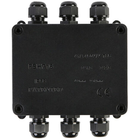 Ahlsen Boîte de Jonction étanche IP68, Boite de Derivation Etanche Exterieur, Boîtier de Connecteur de Câble 4 Voies Connexions pour Câble 9-12mm