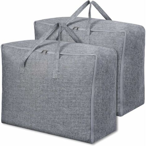 Ahlsen Bolsa de Almacenamiento para Edredones Gruesos, Juego de 2 Bolsas de Almacenamiento Debajo de la Cama, Bolsa de Almacenamiento con Asa Reforzada para Edredones, Mantas, Almohadas, Chaquetas, 70
