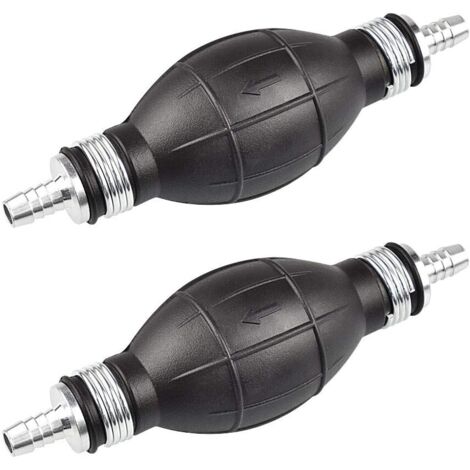 Ahlsen Bombas manuales de transferencia de líquidos, bomba de sifón manual de goma, bomba manual para acueducto solvente, gasolina, combustible líquido, diésel, gasolina (negro)