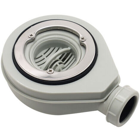 Ahlsen – Bonde de douche horizontale Ø90 sans capot – Siphon grand débit 45 L/min – En polypropylène durable – Pour receveurs de douche