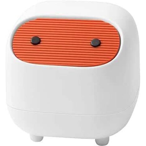 Ahlsen Bote de Basura de Escritorio, Bote de Basura para Dormitorio, Bote de Basura con Dibujos Animados de Animales, Bote de Basura, Tipo Empuje, Escritorio, Mesa con Tapa, Blanco
