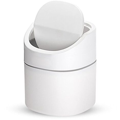 Ahlsen Bote de basura de mesa pequeño, mini bote de basura de escritorio de cocina, bote de basura de escritorio, usado en sala de estar, dormitorio y oficina, bote de basura de plástico para interior