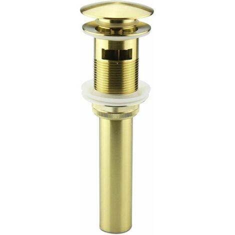Ahlsen Bouchon de vidange escamotable vanité avec trop-plein, robinet de salle d'or lavabo vasque vidange