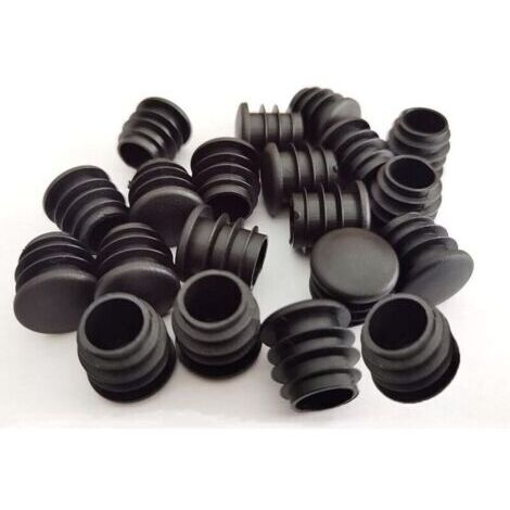 AHLSEN Bouchons ronds en plastique, 40 pièces, embouts de tube noirs pour meubles coulissants, chaises/pieds (16 mm)