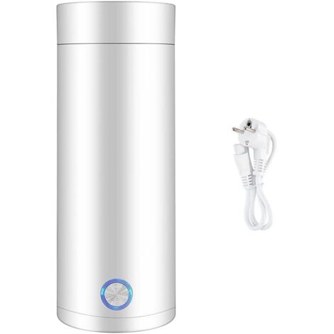 Ahlsen Bouilloire de voyage,Bouilloire portable,Mini bouilloire électrique,Bouilloire en acier inoxydable,Mini thermos 3 en 1,Bouilloire pour voyage (blanc)