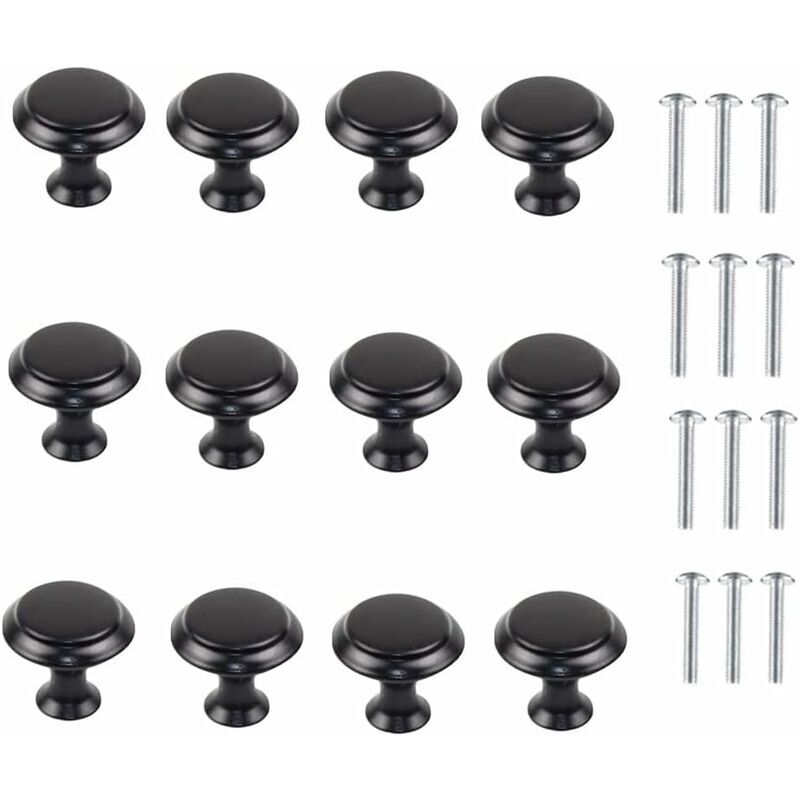 Ahlsen - Boutons de Porte de Placard,12 Pièces Poignée de Meuble Cuisine Ronde en Forme de Champignon pour cuisine,armoire,placard,tiroir,chambre à