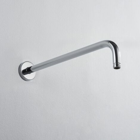 Ahlsen Bras de douche tube rond J en acier inoxydable 304 avec fonction anti-calcaire(40cm).