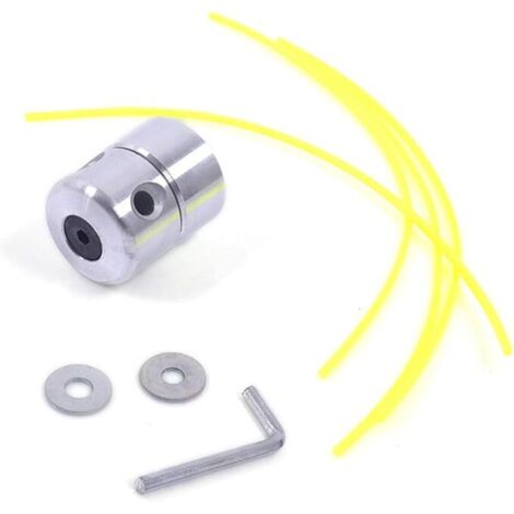 Ahlsen Cabezal de corte de cepillo de aluminio, alambre en espiral con 4 cables (amarillo de 2,4 mm) para desbrozadora
