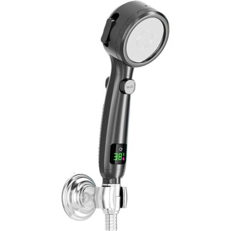 Ahlsen Cabezal de ducha digital inteligente Ducha de mano presurizada para baño negro
