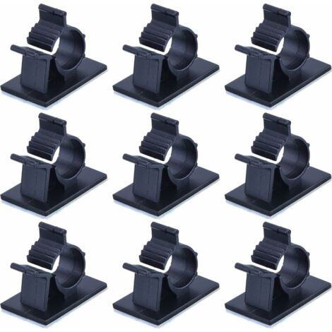 Ahlsen Câbles Adhésifs Réglable Clips de Câble Nylon Porte Fil de Serrage, Noir,100 Pack,