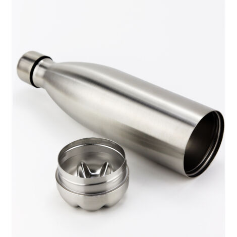 Ahlsen Cachette secrète pour argent, bouteille avec compartiment secret  32 x 7.5 x 7.5 cm  Argenté