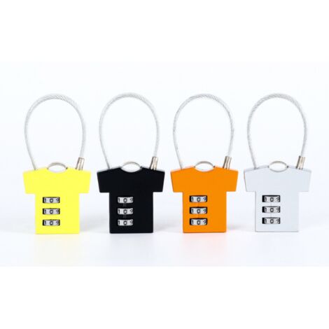 Ahlsen Cadenas Code 3 Chiffres 4 Pièces Cadenas Valise Avion Petit Cadenas Code Cadenas Code Casier College Cadenas Couleur Forme du T-shirt pour Bagage Valise Sacoche Vélos Multicolore