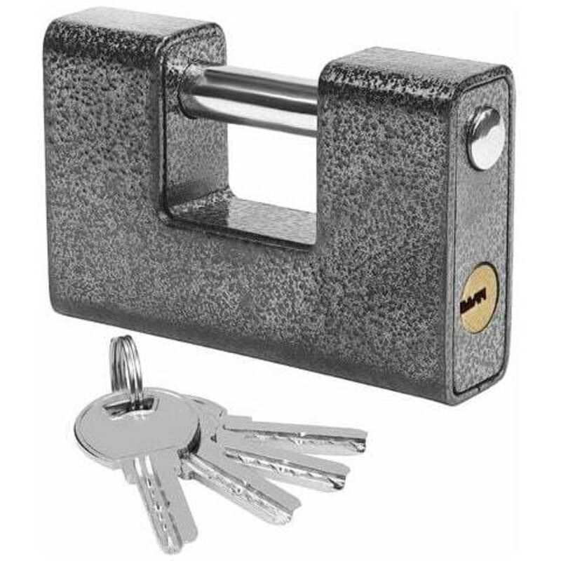 Cadenas Exterieur Ultra Robuste avec 4 Clés - Gros Cadenas Monobloc en Acier Solide Trempé - Manille de d'Épaisseur - Protège Portes de Garages,