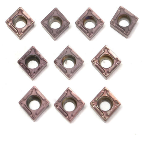 Ahlsen Caja de 10 Uds. De cuchillas de inserción giratoria, inserto de carburo CNC CCMT060204, herramienta de torneado de hilo para acero para fresadora de torno