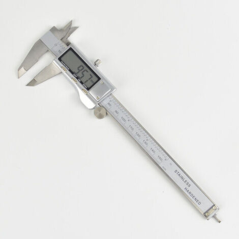 Ahlsen Calibrador digital Calibrador profesional 150 mm Calibrador digital preciso Micrómetro Herramienta Conversión de mm/pulgadas de acero inoxidable A prueba de salpicaduras (pantalla normal)