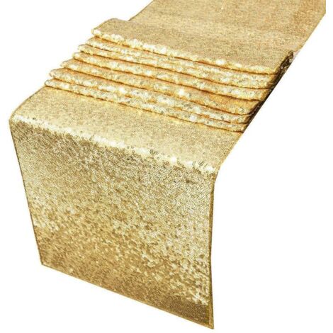 Ahlsen Camino de mesa dorado brillante 30 x 180 cm, (Oro, 30 x 180 cm)