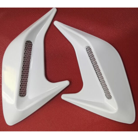 Ahlsen Campana decorativa de aire, 1 par de capó de ventilador lateral de escape de simulación de branquias de tiburón modificado para coche, entrada de aire