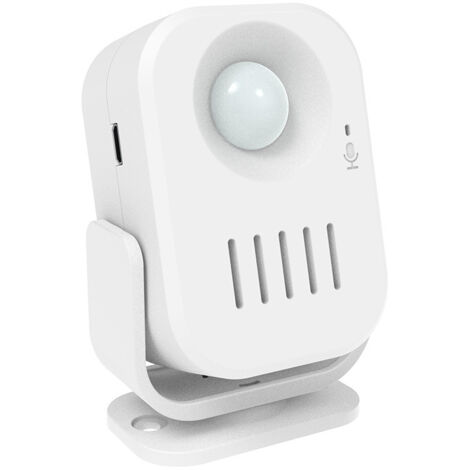 Ahlsen Capteur de Mouvement Alarme/Sonnette/Alerte, Carillon D’entrée de Bienvenue pour Magasin alimenté par Batterie ,553283mm,blanc,1pcs-Piles non incluses