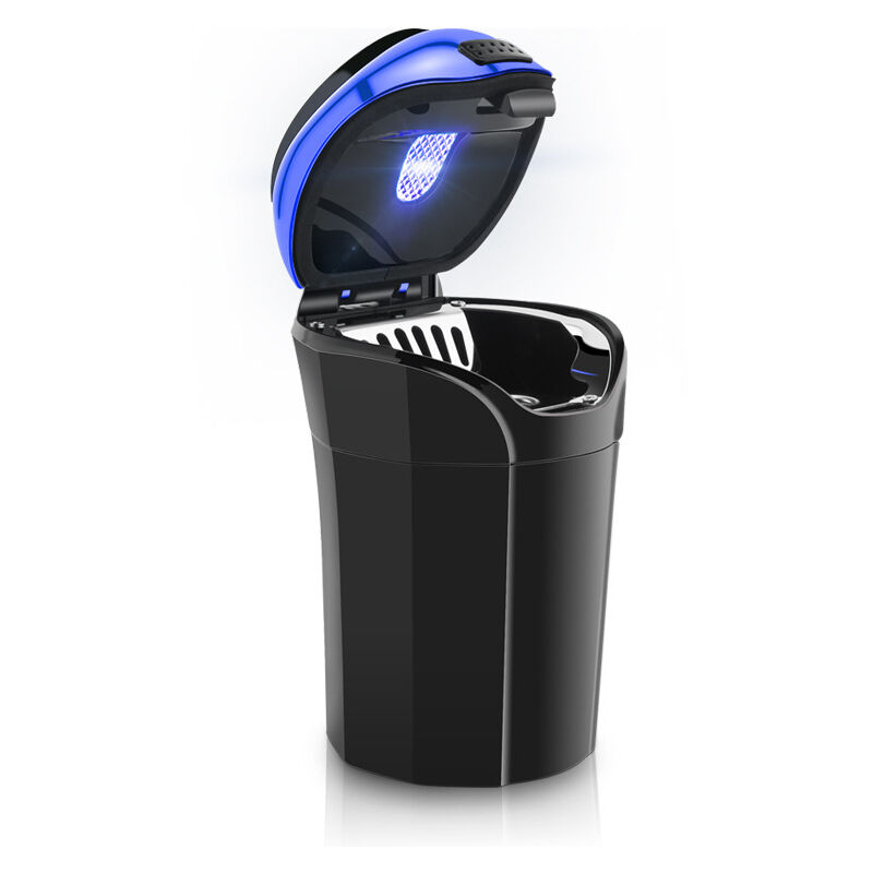 Cendrier de voiture amovible et rechargeable en acier inoxydable, bleu - Ahlsen