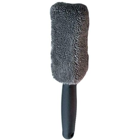 Ahlsen Cepillo de limpieza de ruedas de coche de microfibra, cepillo de limpieza de llantas, cepillo de lavado de neumáticos, lavado de coches (gris)
