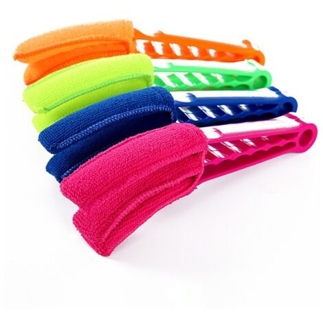 Ahlsen Cepillo de limpieza de salida de aire acondicionado, herramienta de limpieza de cepillo ciego, cepillo para polvo desmontable, cepillo para grietas del hogar, 4 piezas (azul oscuro, verde, nara