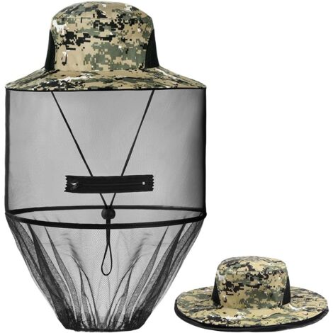 AHLSEN Chapeau à moustiquaire, Chapeau d'apiculteur Chapeau Anti-moustiques, Chapeau d'apiculteur avec Voile, pour Chapeau de Protection pour de Jardinage en extérieur Jungle pêche Pliable