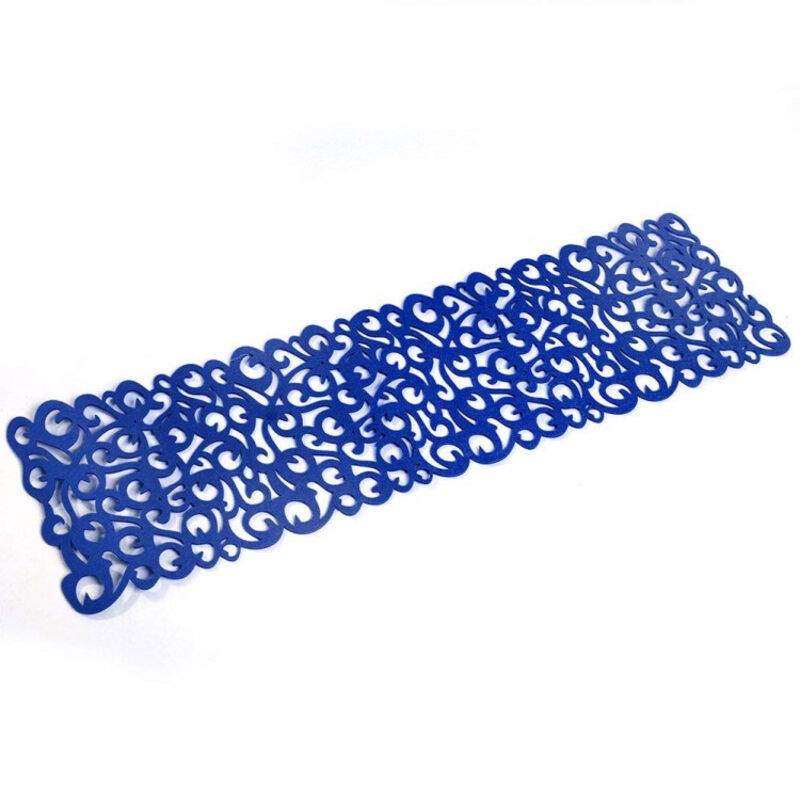 Chemin de Table Design de Floraux Ajoures Napperon de Table Lavable pour la Decoration de Maison et Cuisine - Bleu marine - 102 x 29 cm - Ahlsen