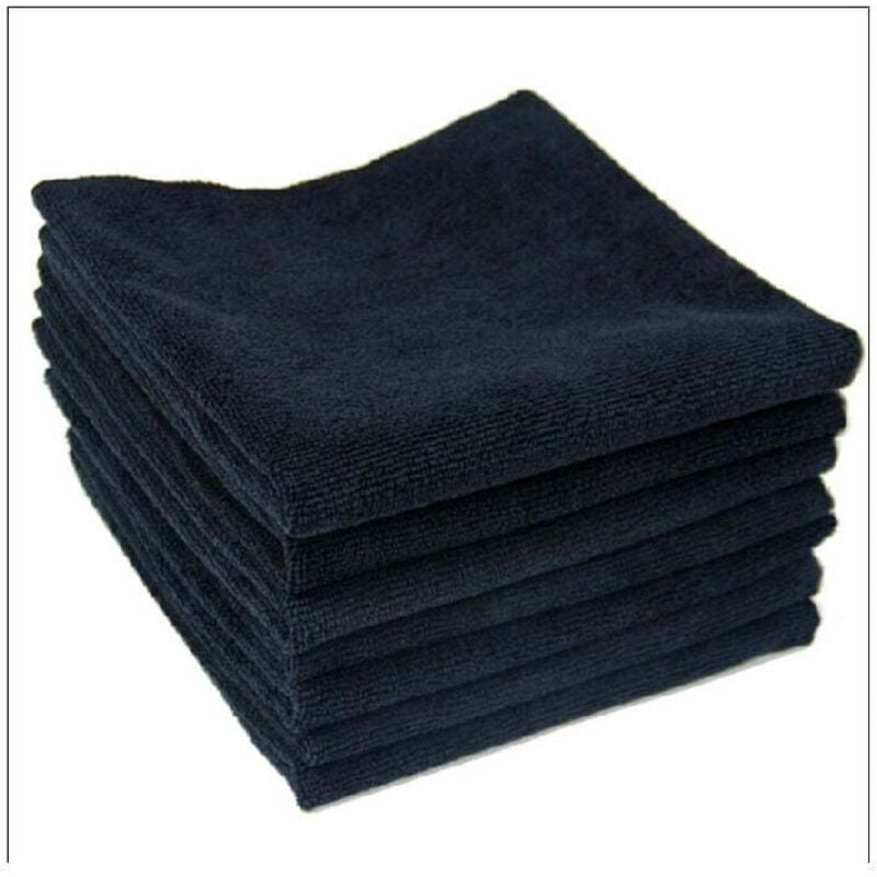 Ahlsen - Chiffons en microfibre Chiffon gaufré noir Torchon Lavable Lavable pour la cuisine Chiffons de nettoyage épais Non pelucheux 30 cm x 30 cm