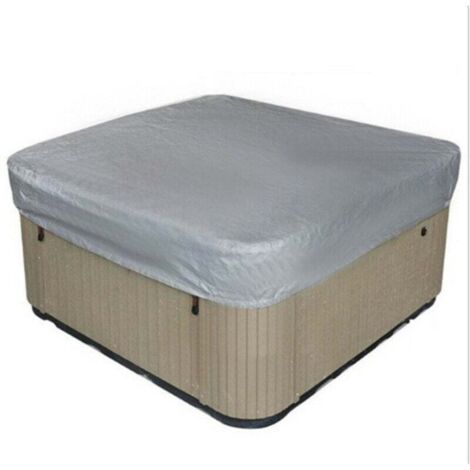 Ahlsen Clearance Spa-Abdeckung für den Außenbereich, quadratisch, Whirlpool-Abdeckung, wasserdicht, 190T-Polyestergewebe, Spa-Abdeckung, staub- und UV-beständig, mit Aufbewahrungstasche, Grau, 218 x 2