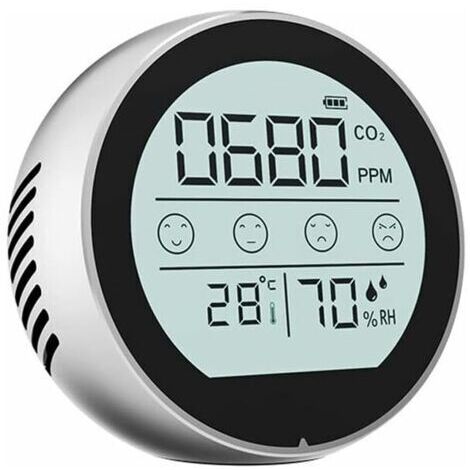 Ahlsen CO2 compteur de dioxyde de carbone humidité température outil de détection polyvalent bureau à domicile intelligent intérieur extérieur haute précisions moniteur de qualité de l'air