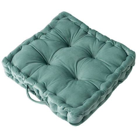 Ahlsen Cojín antiestrés de oficina de terciopelo holandés, cojín de asiento para silla de comedor de yoga, protector de cintura y meditación, verde claro