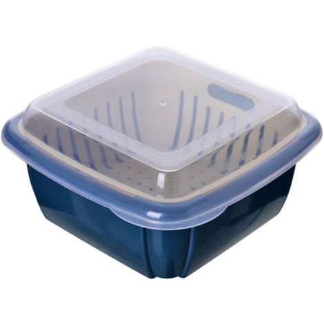 Ahlsen Colador de cocina plegable Ramen, colador de silicona plegable, colador de cocina plegable, cesta coladora plegable, perfecto para pasta, verduras, frutas (azul oscuro)