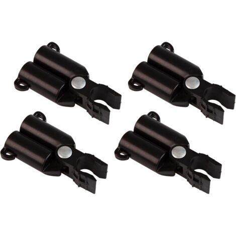 AHLSEN Connecteurs de Tuteurs pour portique en V, Charnière pour Treillis, Support pour Tuteurs de Plantes, Connecteur de Barre Clips, Ø16mm, 4 pièces, Noir