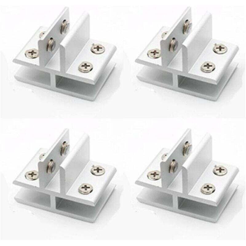 Consoles et taquets pour étagères Lot de 4 pinces en forme de t pour verre sur 3 panneaux latéraux, douches, tables, panneaux de serrage 10-12 mm