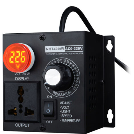 Ahlsen Controlador de voltaje Variable compacto AC 220V 4000W controlador de temperatura portátil atenuador de voltaje de luz ajustable (precio de la UE)