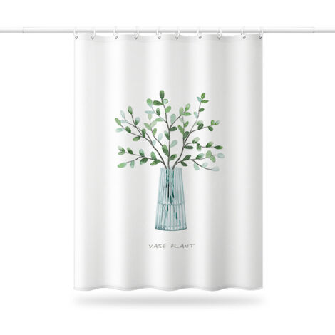 Ahlsen Cortina de ducha antimoho impermeable, cortina de ducha para baño con ganchos, 180x180cm